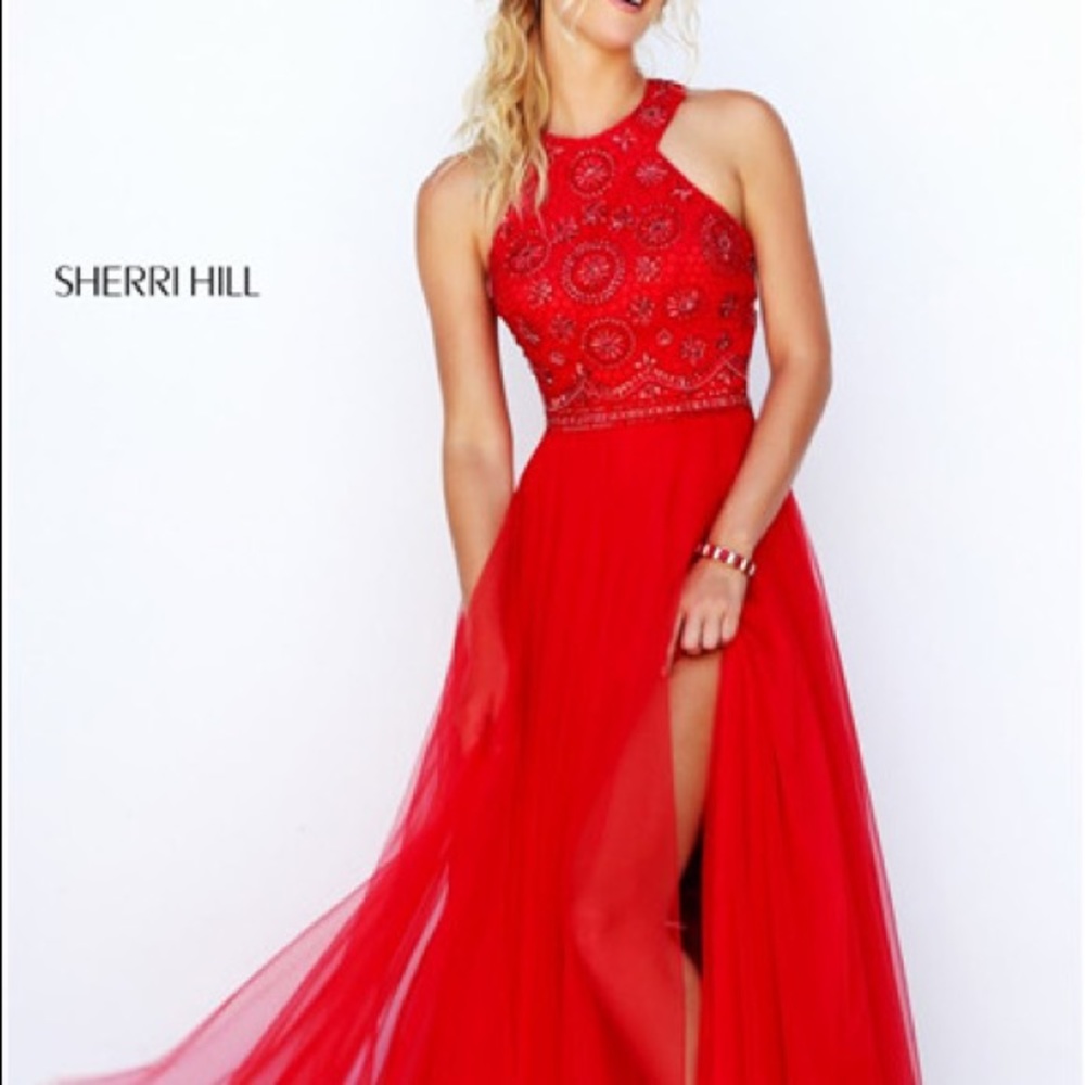 Sherri hill red prom dress 50225
